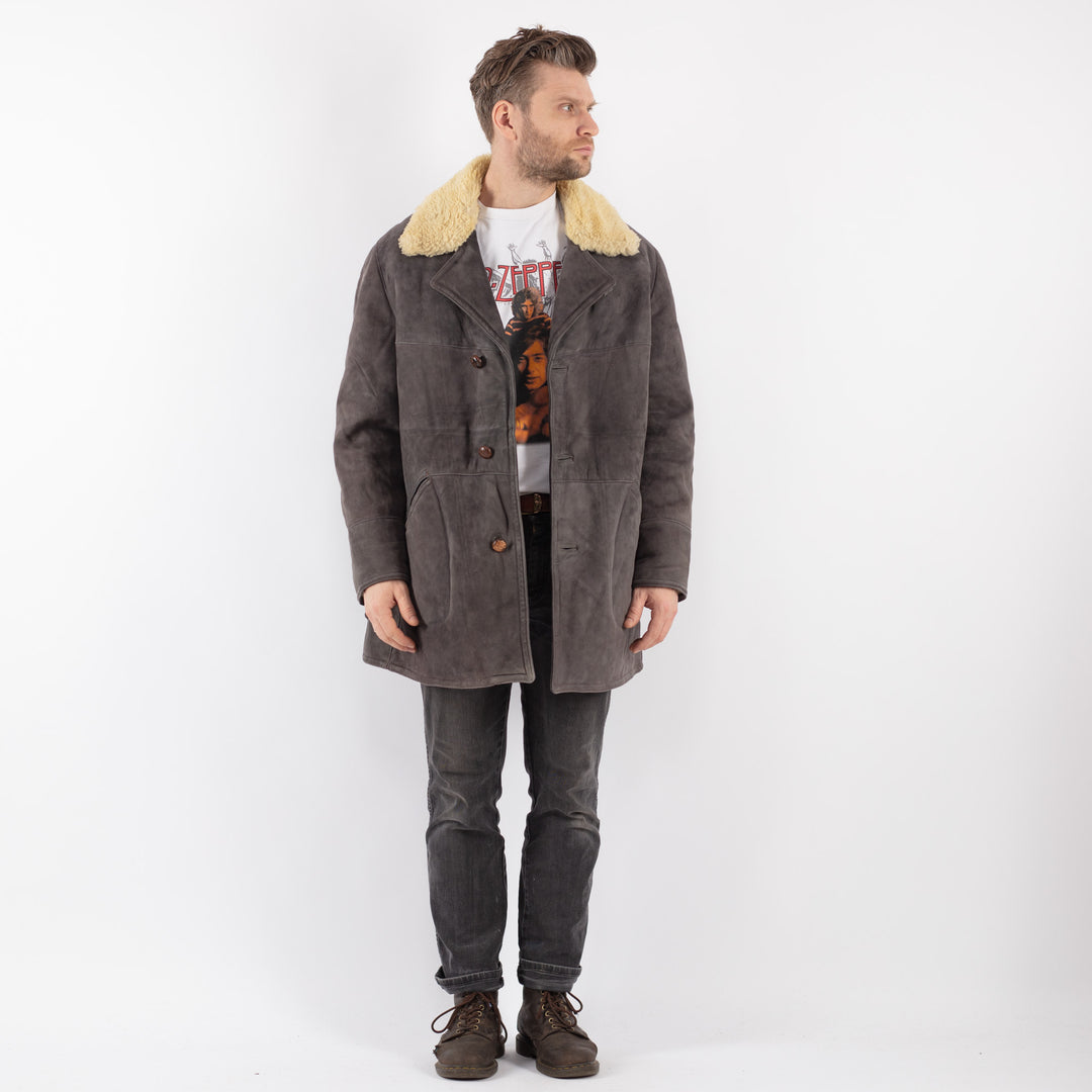 Vintage 70's Men Sheepskin in GrayZ594