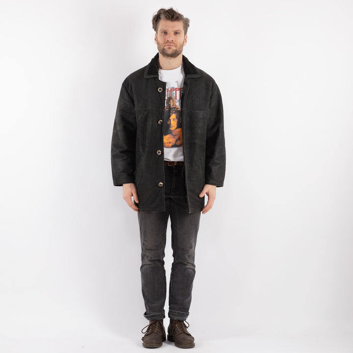 Vintage 90's Men Sheepskin in BlackZ597