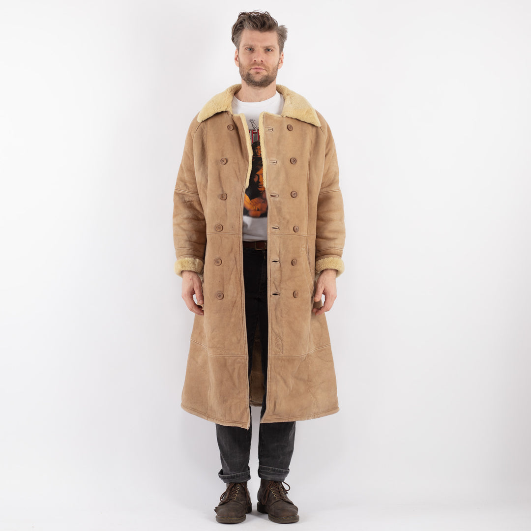 Vintage 70's Men Sheepskin Coat in BeigeZ622