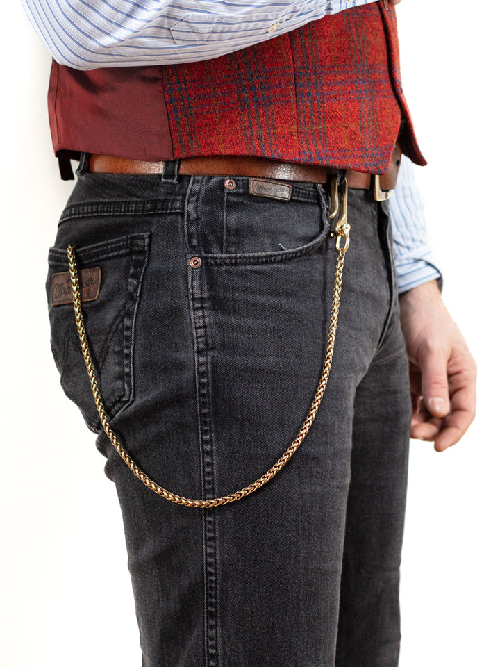 Unisex Brass Wallet Keychain