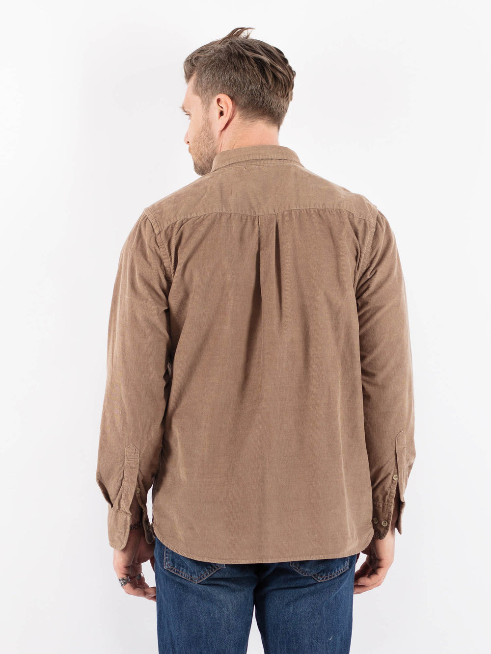 Vintage 00's Men Corduroy Shirt in BeigeZ1484