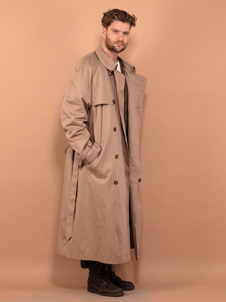 Vintage 00's Men Oversized Trench Coat in Beige - NorthernGrip