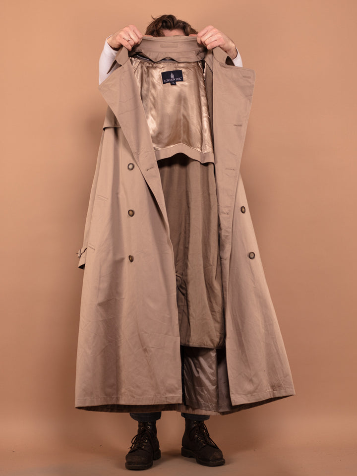 Vintage 00's Men Oversized Trench Coat in Beige - NorthernGrip