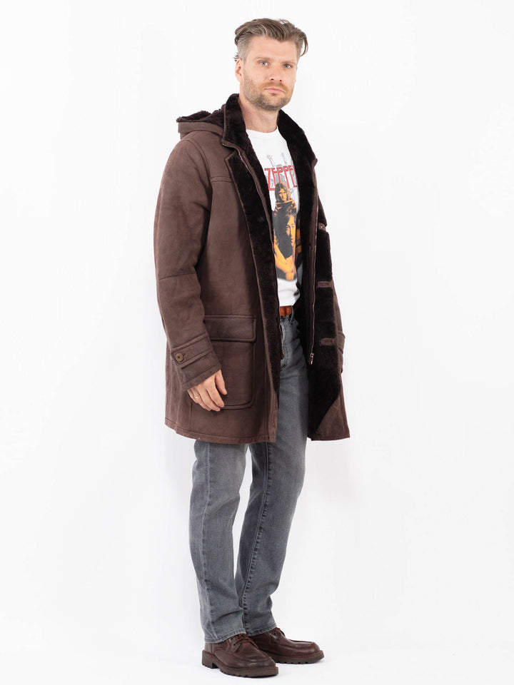 Vintage 00's Men Sheepskin Coat in BrownZ2065