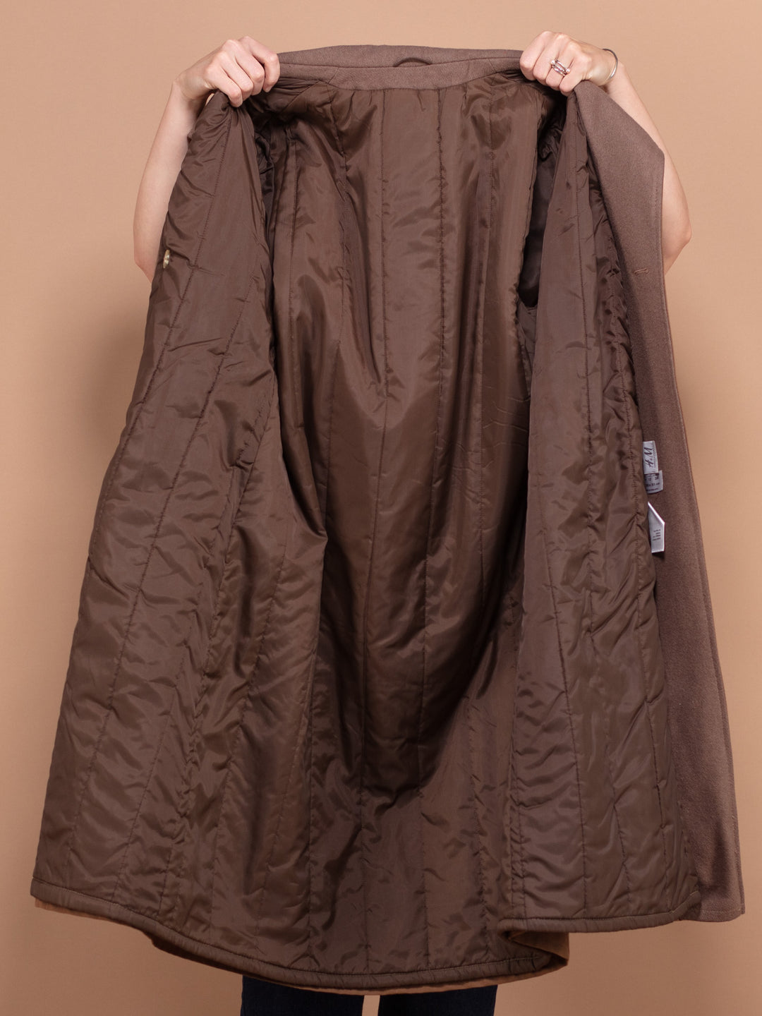 Vintage 00's Women Wool Blend Coat in Brown - NorthernGrip