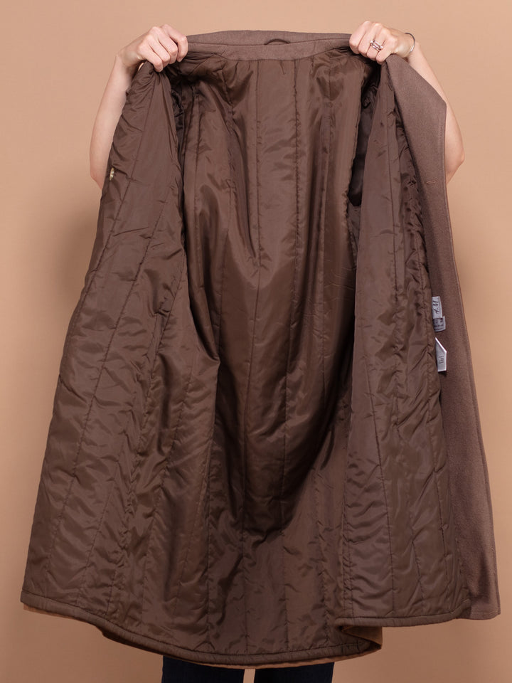 Vintage 00's Women Wool Blend Coat in Brown - NorthernGrip