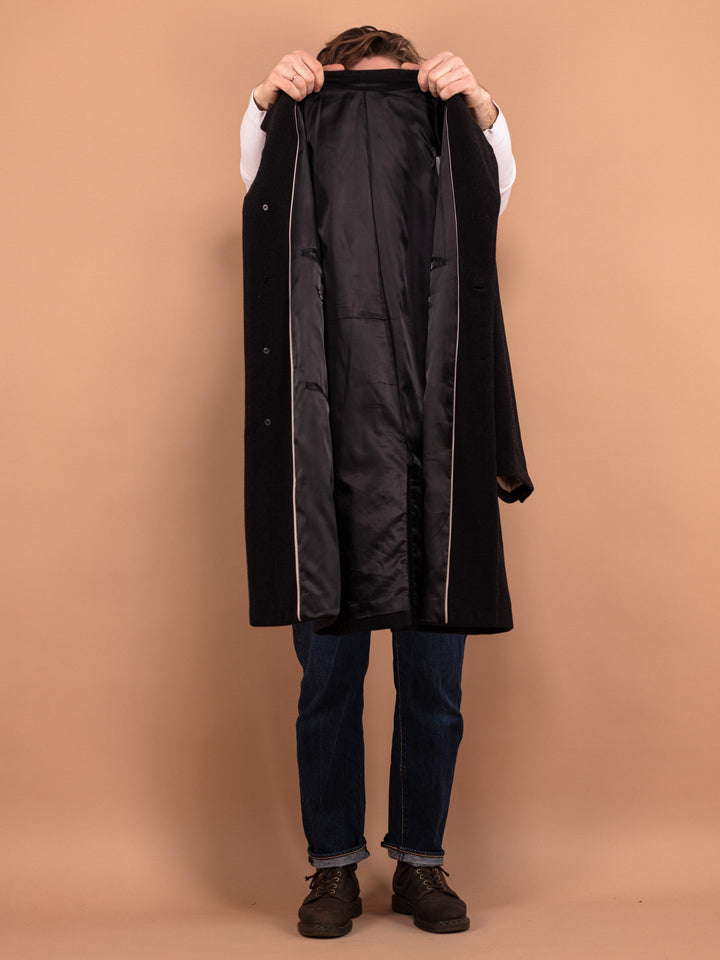 Vintage 00's Men Wool Blend Coat in Dark Gray - NorthernGrip