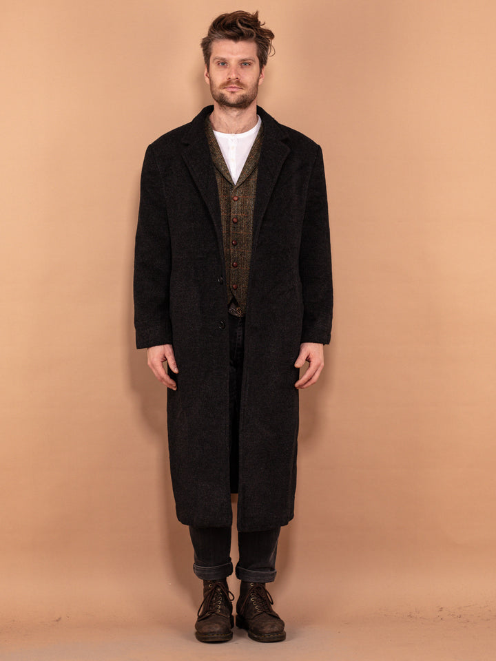 Vintage 00's Men Wool Blend Coat in Gray - NorthernGrip