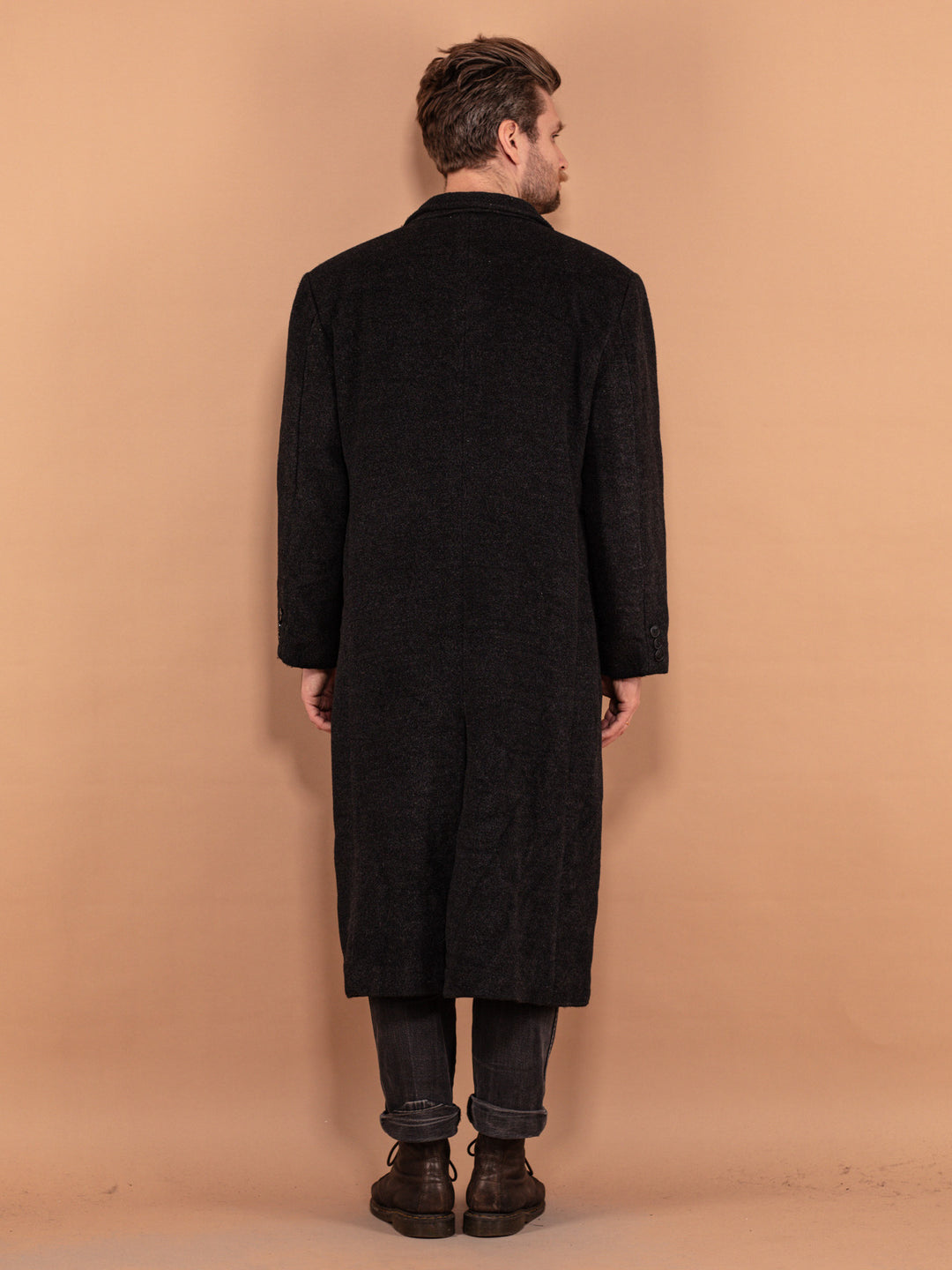 Vintage 00's Men Wool Blend Coat in Gray - NorthernGrip