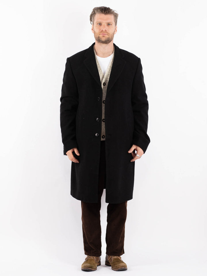 Vintage 00's Men Wool Blend Coat in BlackZ1625