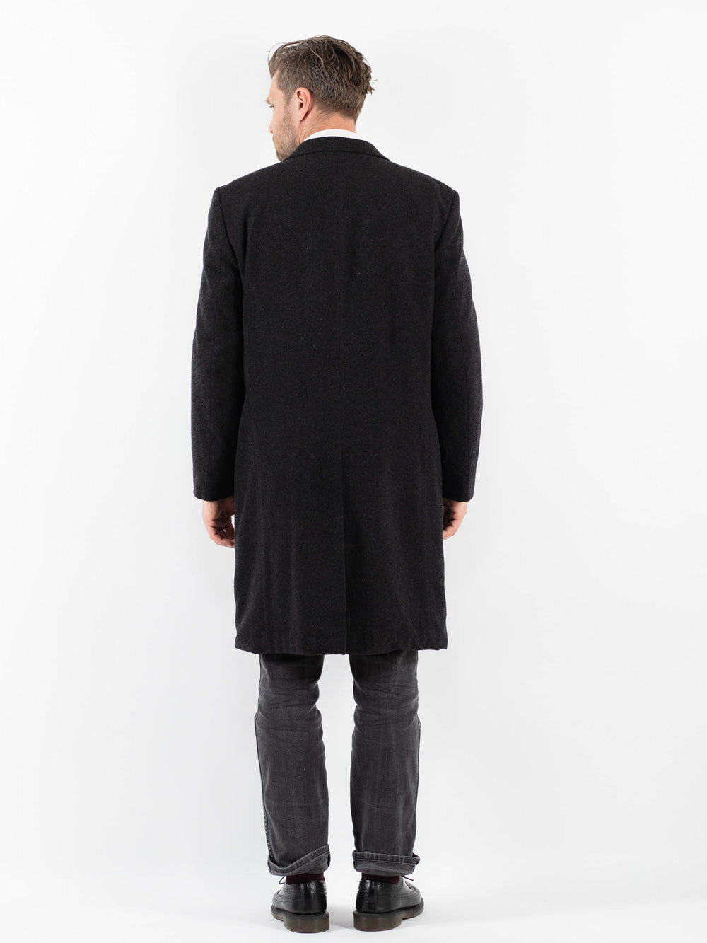 Vintage 00's Men Wool Blend Coat in GrayZ17577