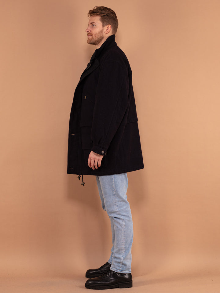 Vintage 00's Men Wool Peacoat in Blue - NorthernGrip