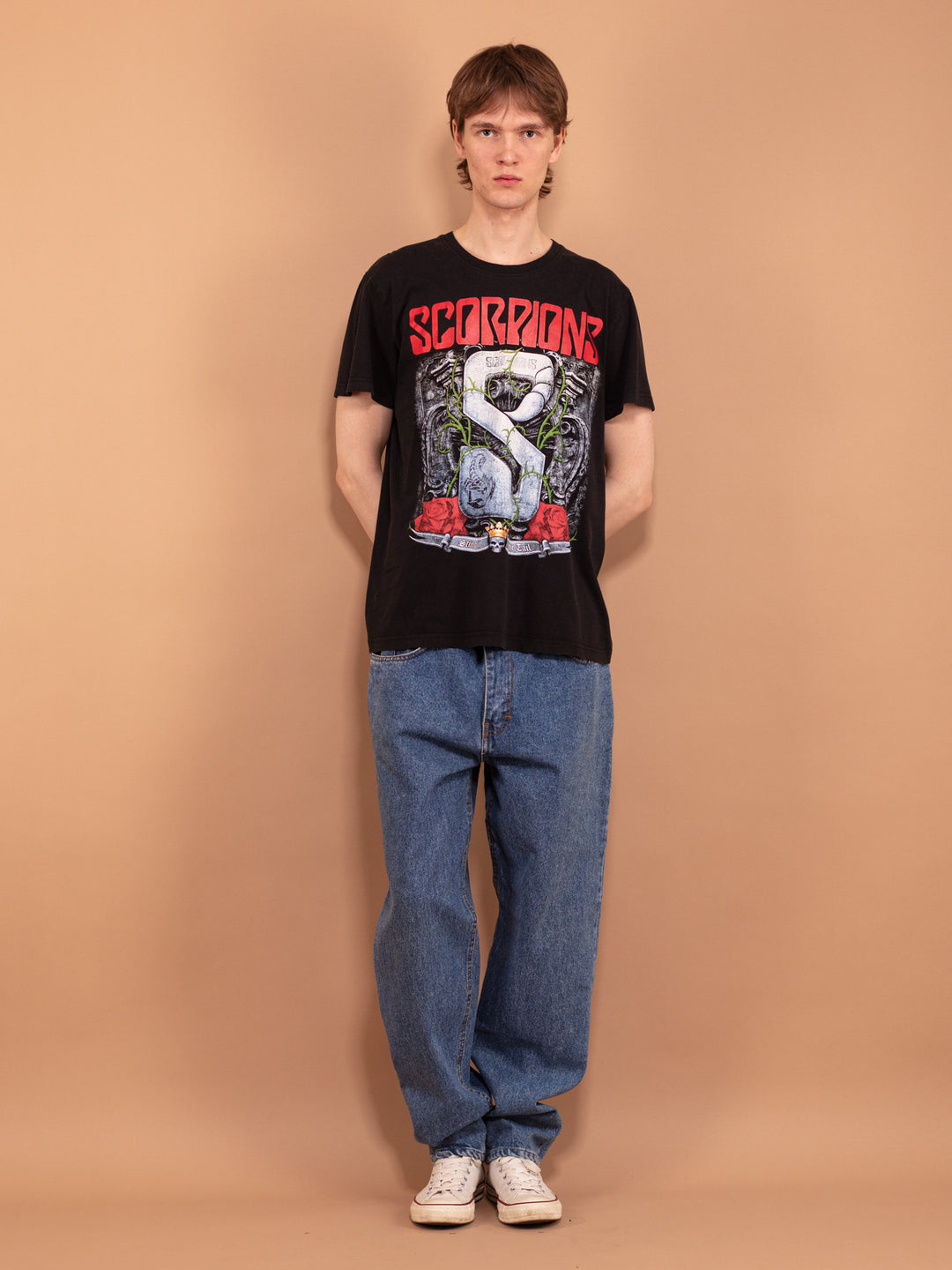 Vintage 00's Men T-shirt with Scorpions band print - NorthernGrip
