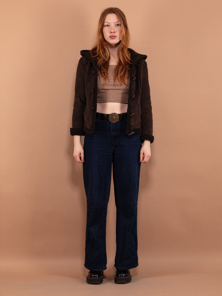 Vintage 00's Women Faux Shearling Jacket in Brown - NorthernGrip