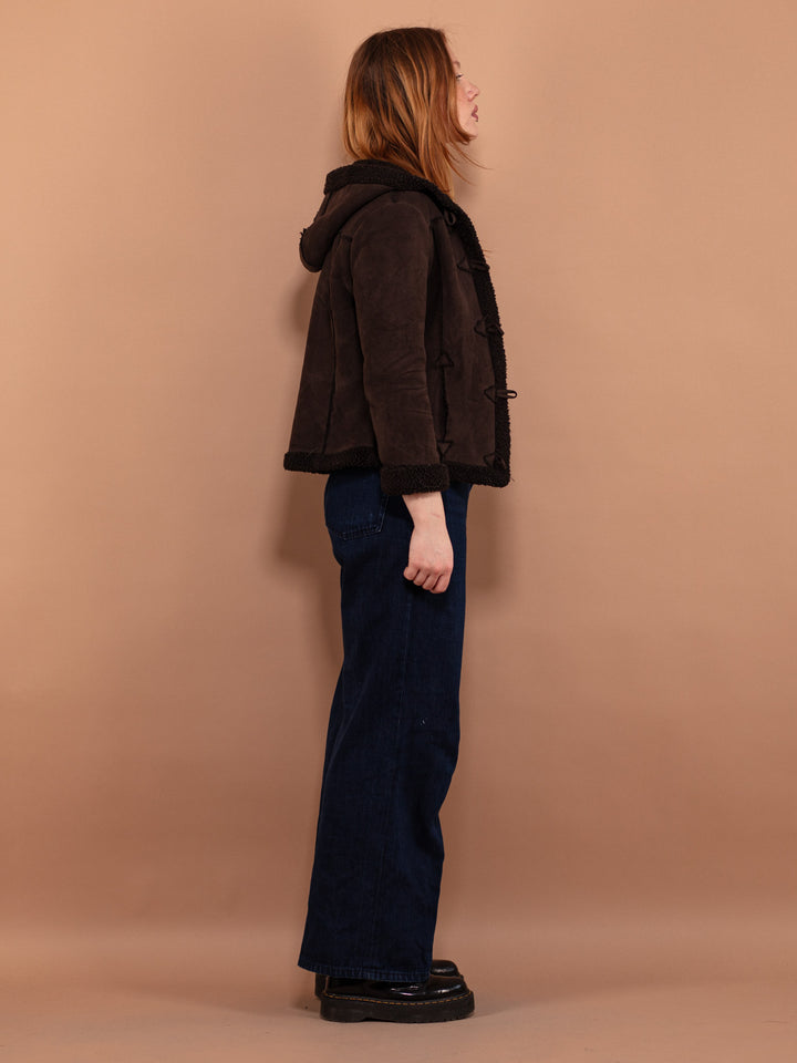 Vintage 00's Women Faux Shearling Jacket in Brown - NorthernGrip