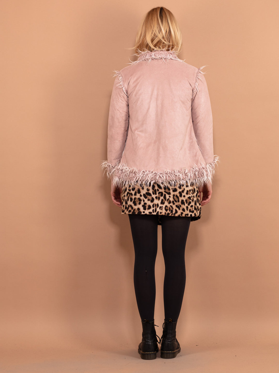 Vintage 00's Women Faux Sheepskin Jacket in Pink - NorthernGrip
