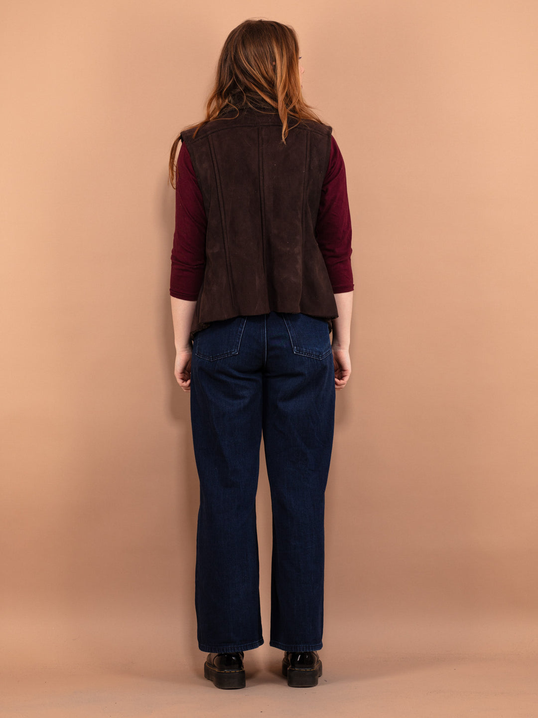 Vintage 00's Women Faux Sheepskin Vest in Brown - NorthernGrip