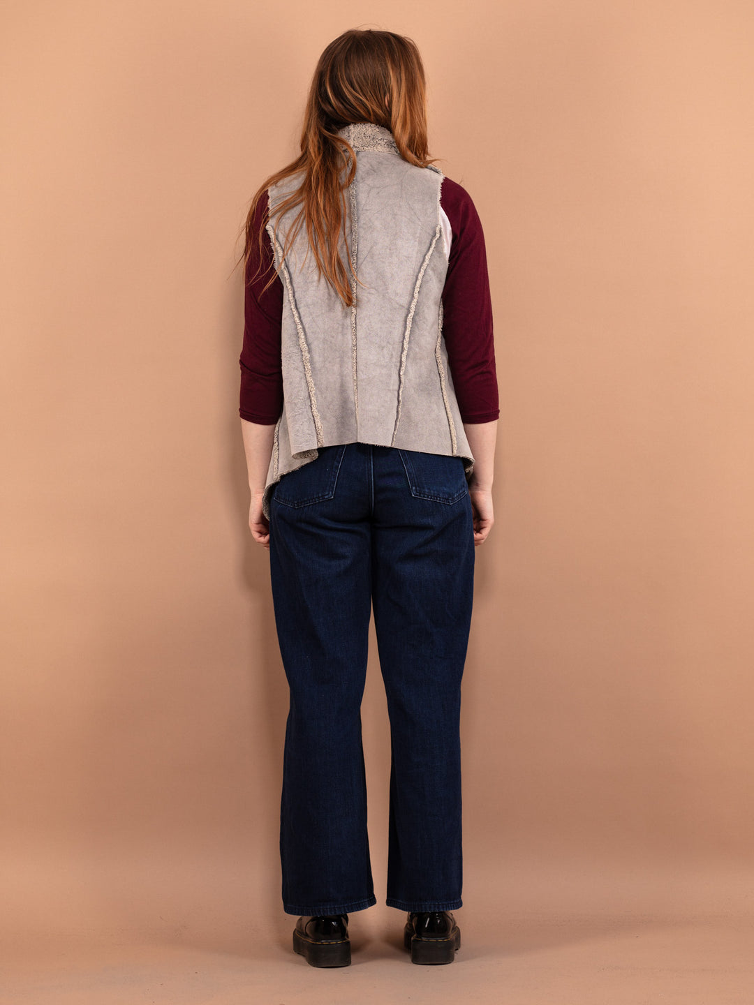 Vintage 00's Women Faux Sheepskin Vest in Gray - NorthernGrip