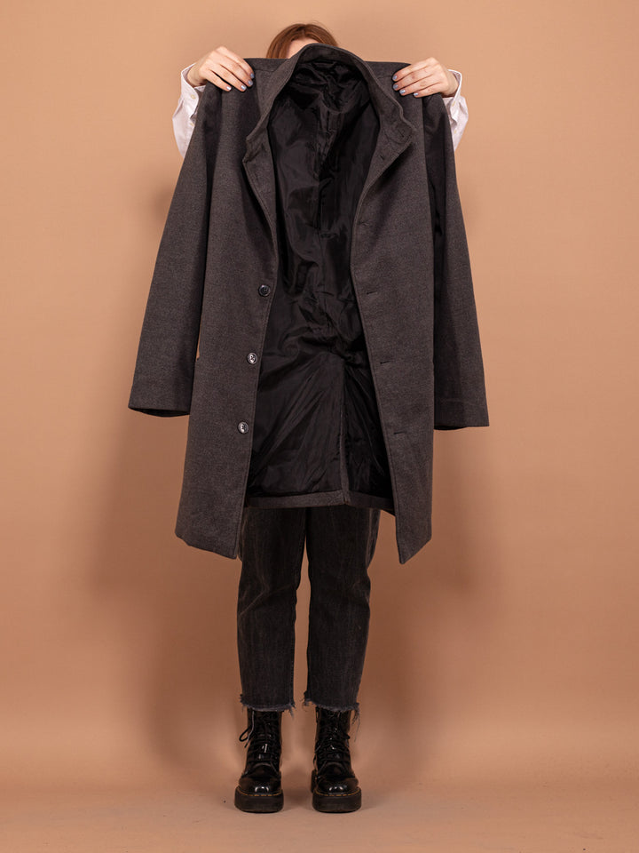 Vintage 00's Women Faux Wool Coat in Gray - NorthernGrip