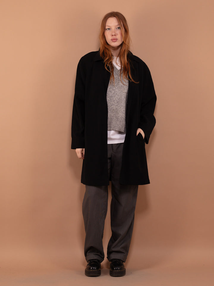 Vintage 00's Women Mac Style Coat in Black - NorthernGrip