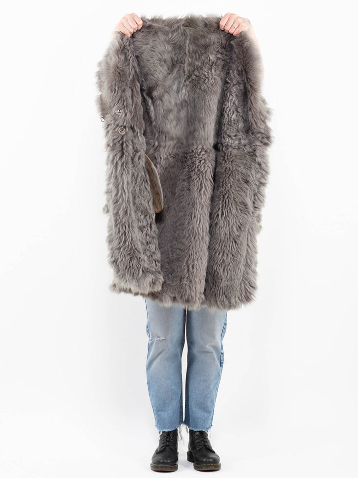 Vintage 00's Women Sheepskin Shearling in GrayA0257