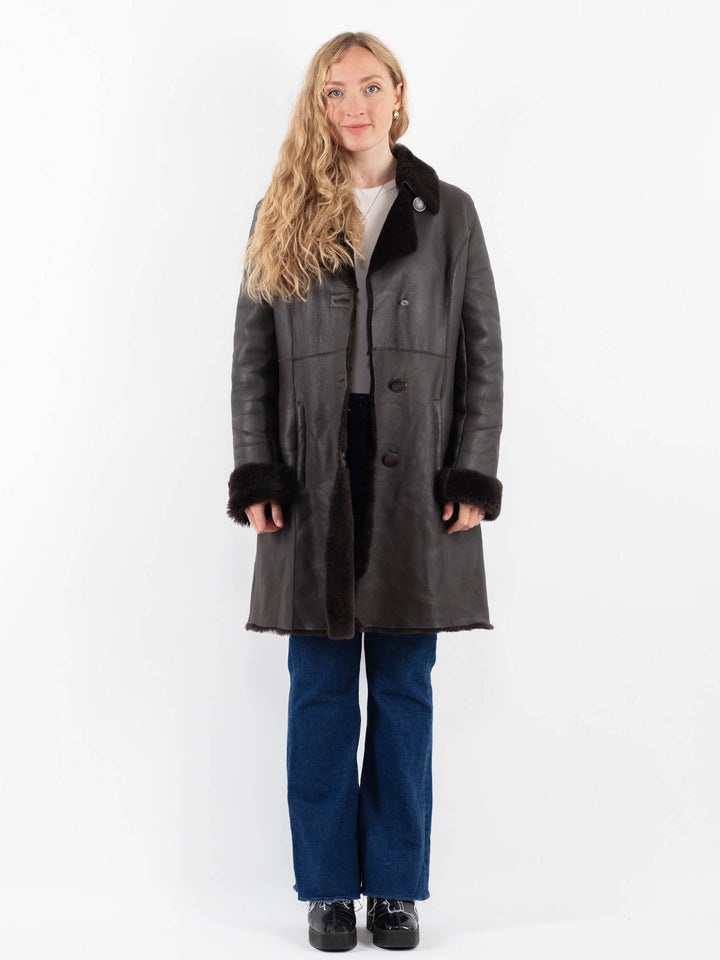 Vintage 00's Women Sheepskin Coat in BrownV9869