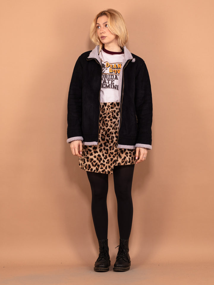 Vintage 00's Women Sherpa Jacket in Black - NorthernGrip