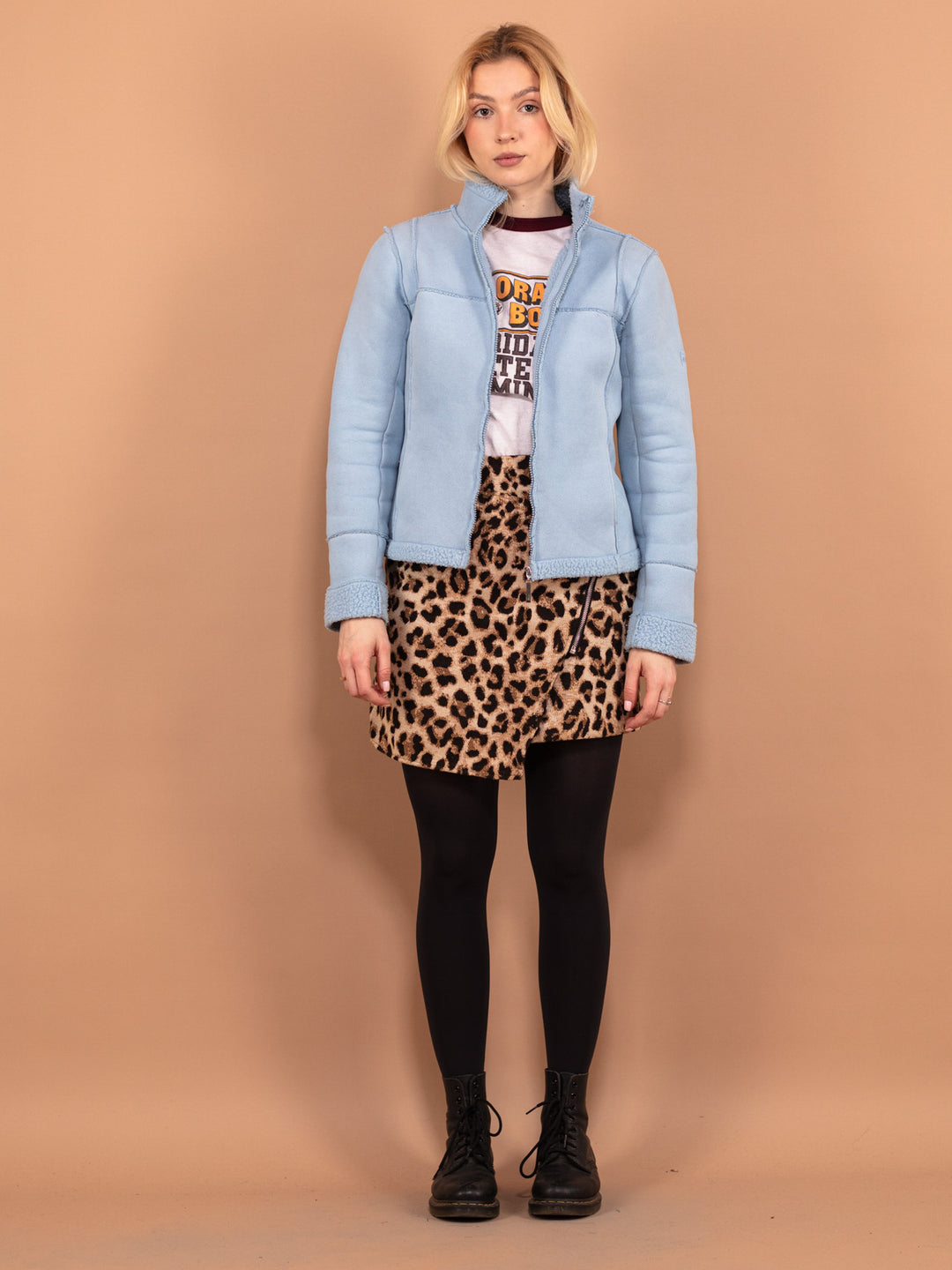 Vintage 00's Women Sherpa Jacket in Blue - NorthernGrip