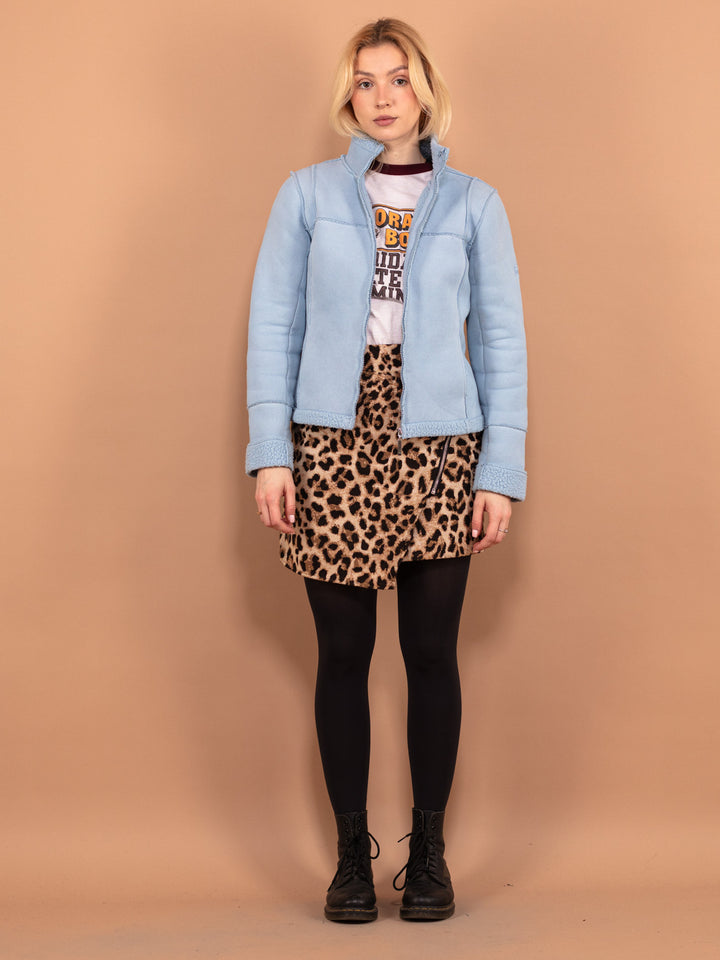 Vintage 00's Women Sherpa Jacket in Blue - NorthernGrip