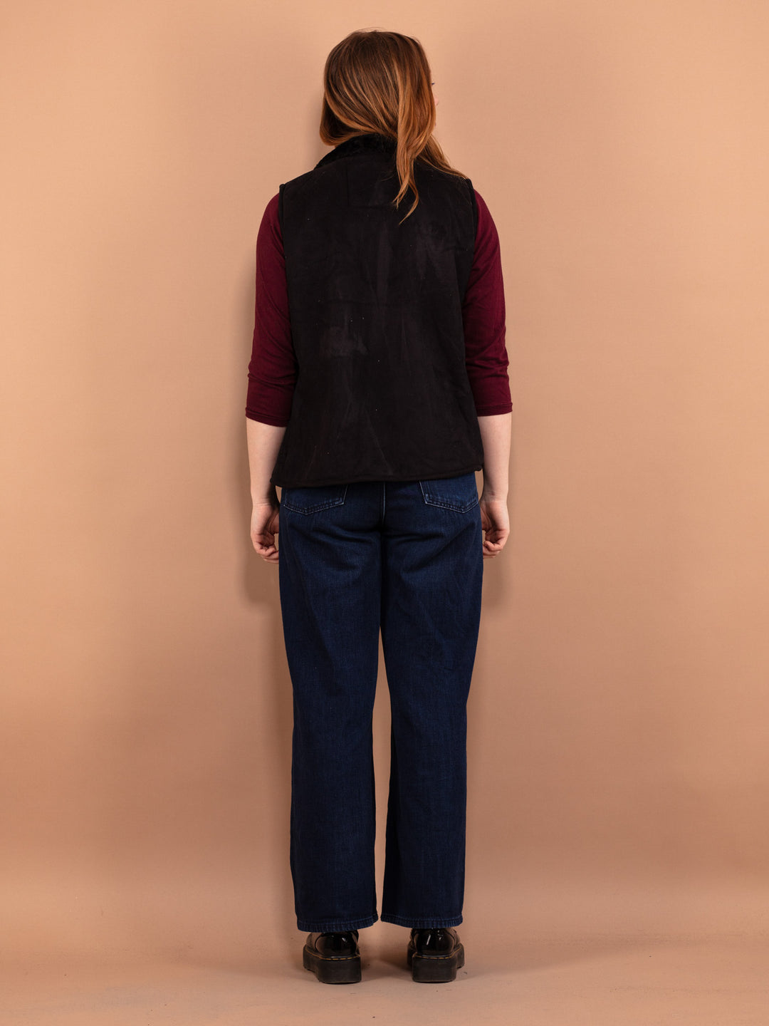 Vintage 00's Women Sherpa Vest in Black - NorthernGrip