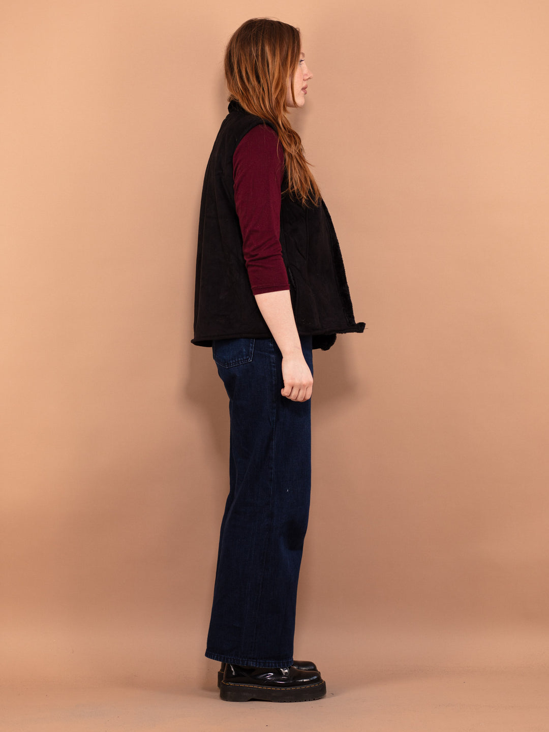 Vintage 00's Women Sherpa Vest in Black - NorthernGrip