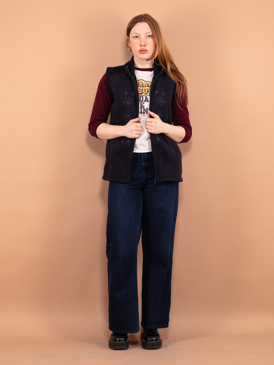 Vintage 00's Women Sherpa Vest in Blue - NorthernGrip