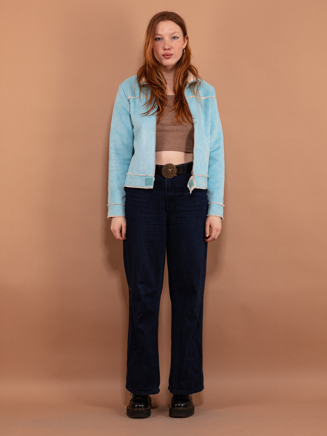 Vintage 00's Women Sherpa Jacket in Blue - NorthernGrip