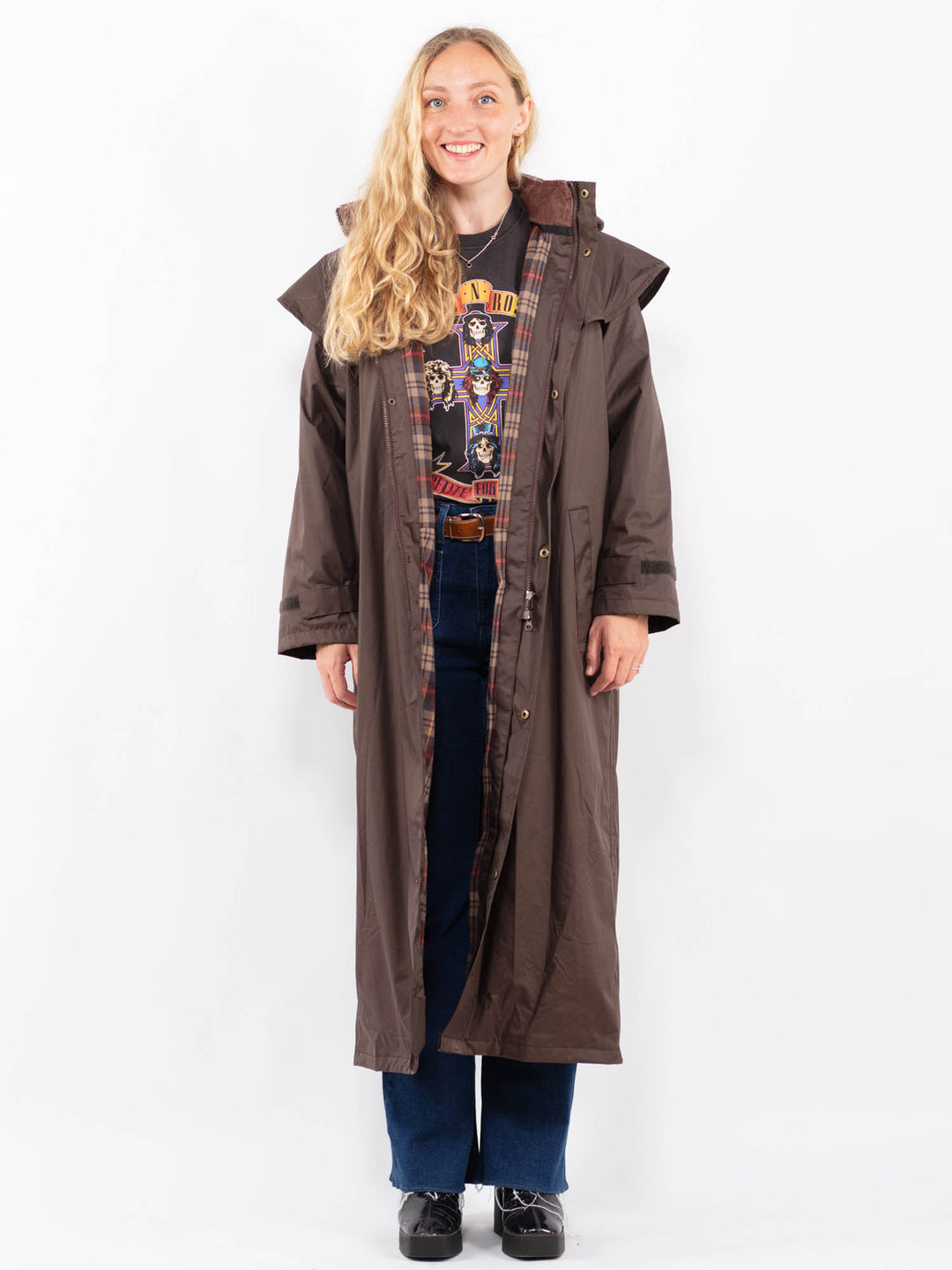 Vintage 00's Women Trench Coat in Brown