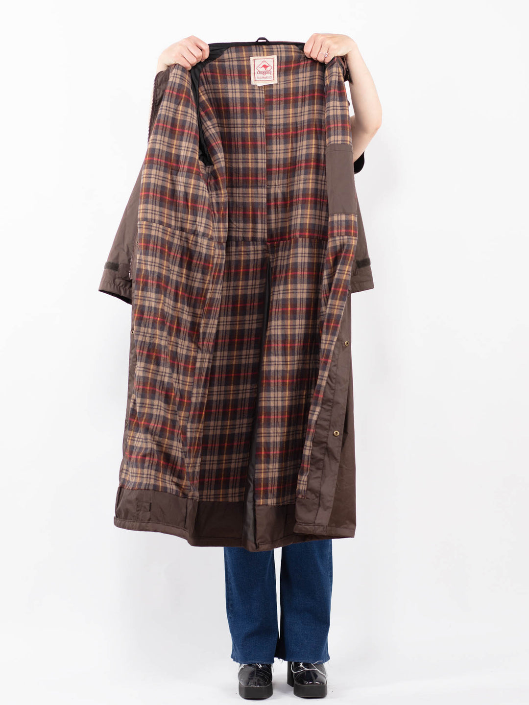 Vintage 00's Women Trench Coat in Brown