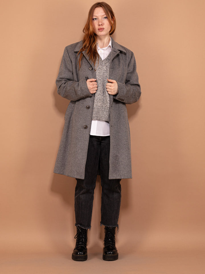 Vintage 00's Women Wool Blend Coat in Gray - NorthernGrip