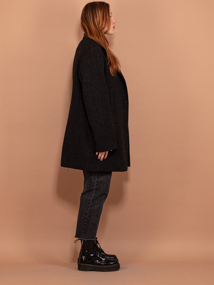 Vintage 00's Women Wool Blend Coat in Gray - NorthernGrip
