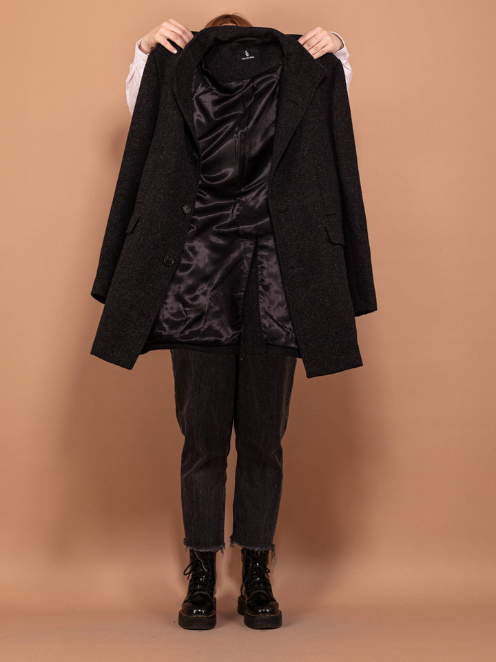 Vintage 00's Women Wool Blend Coat in Gray - NorthernGrip