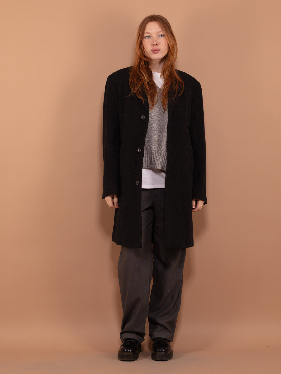 Vintage 00's Women Wool Blend Coat in Gray - NorthernGrip