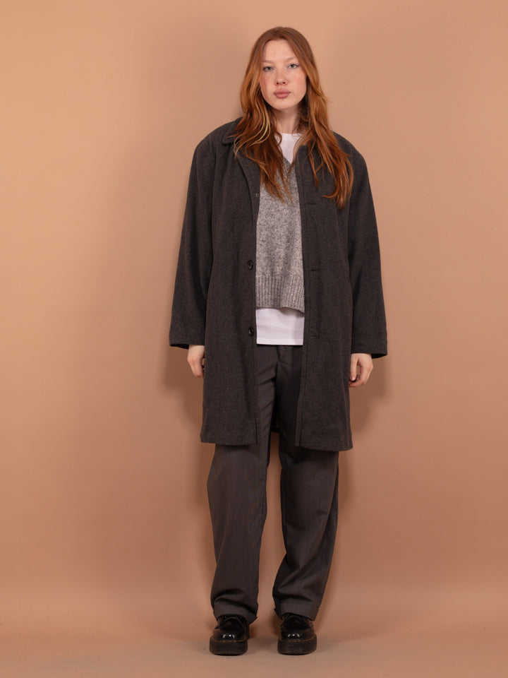 Vintage 00's Women Wool Blend Coat in Gray - NorthernGrip
