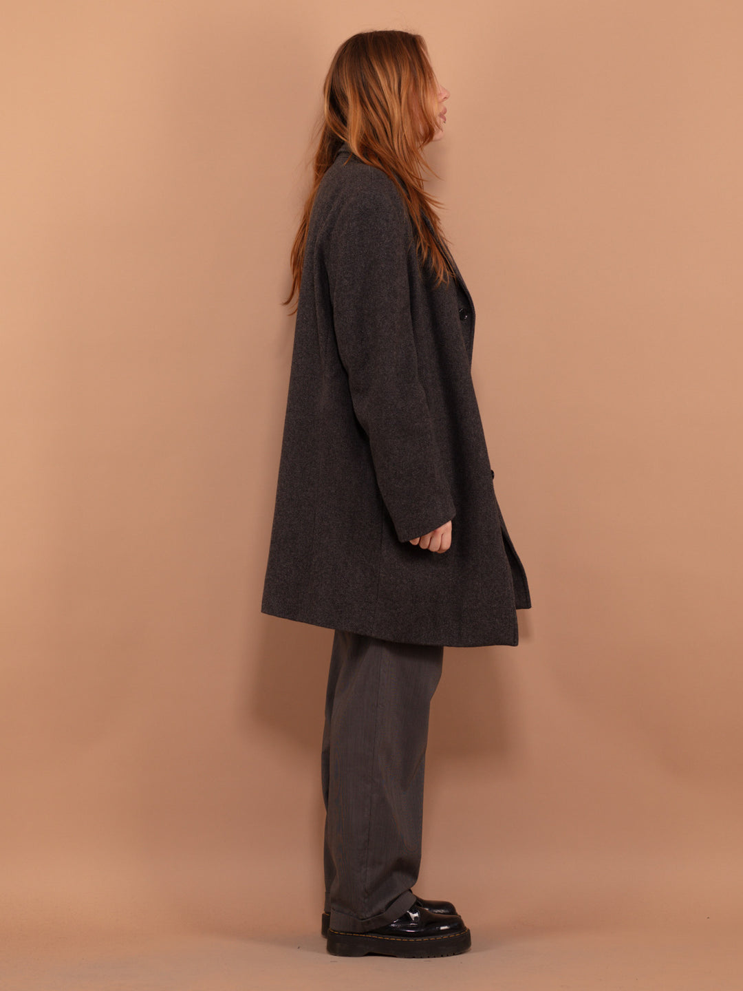 Vintage 00's Women Wool Blend Coat in Gray - NorthernGrip