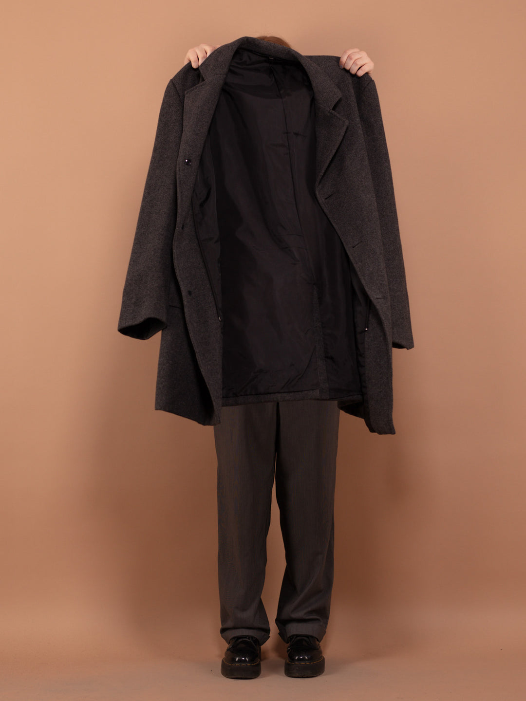 Vintage 00's Women Wool Blend Coat in Gray - NorthernGrip