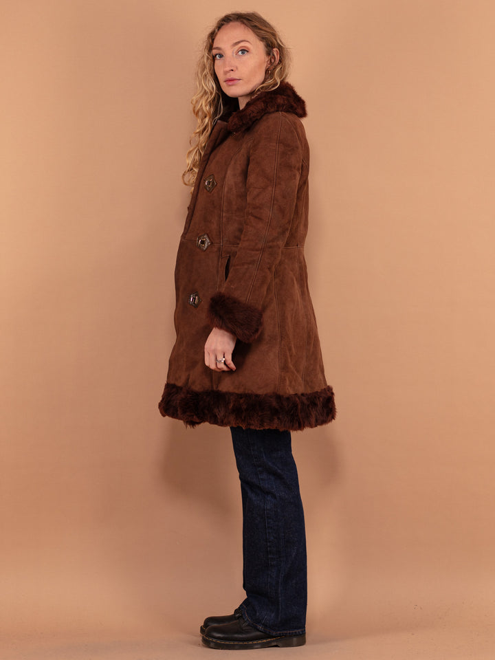 Vintage 70's Women Penny Lane Sheepskin Coat in Brown - NorthernGrip
