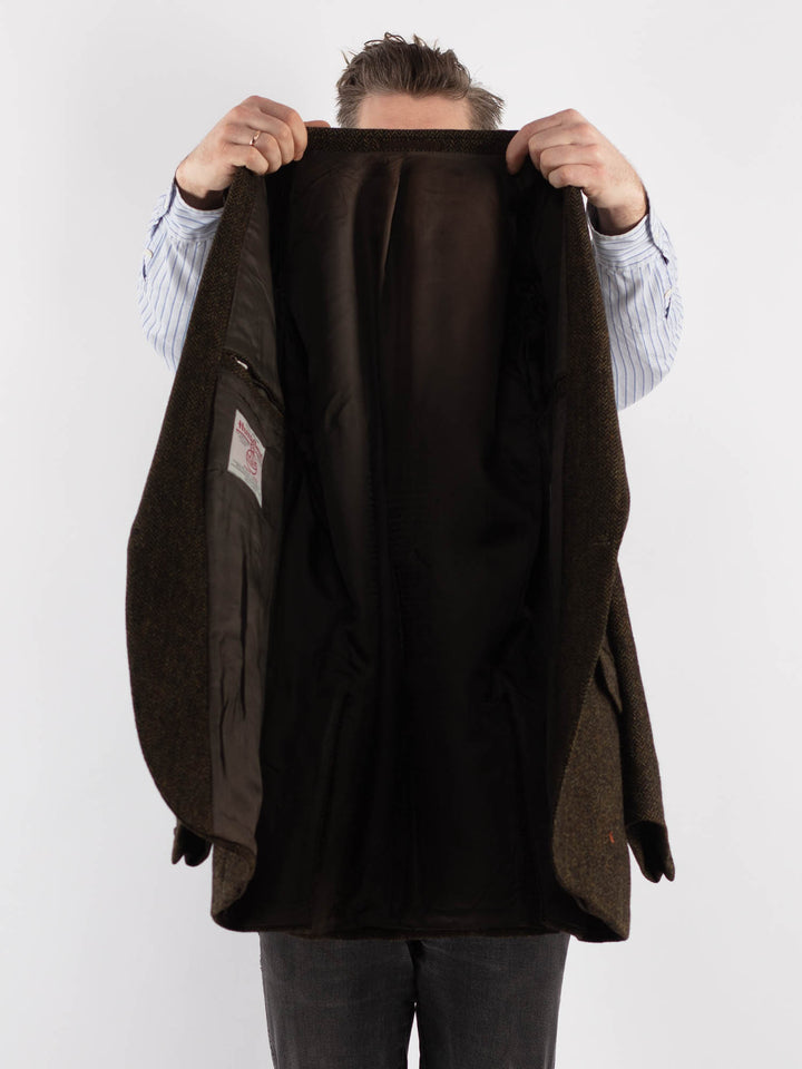 Vintage 70's Men Harris Tweed Jacket in Brown - NorthernGrip