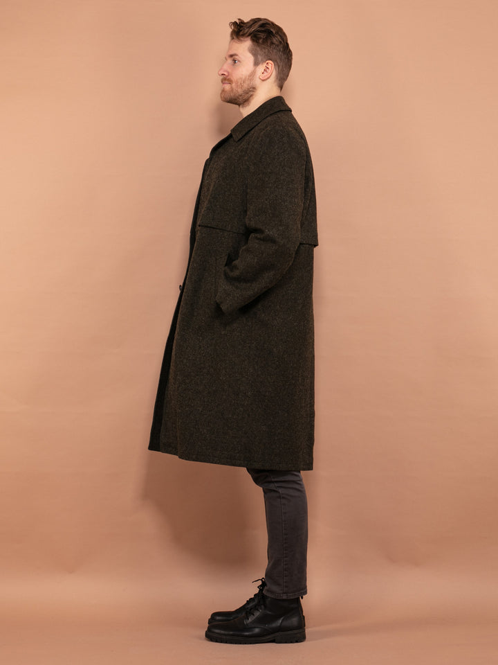 Vintage 70's Men Loden Wool Coat in Green - NorthernGrip