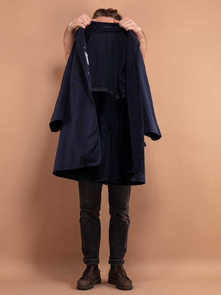 Vintage 70's Men Mac Coat in Blue - NorthernGrip