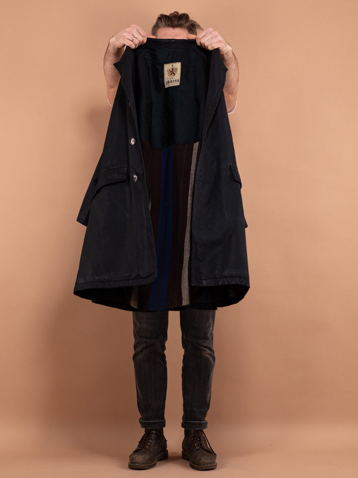 Vintage 70's Men Mac Coat in Blue - NorthernGrip