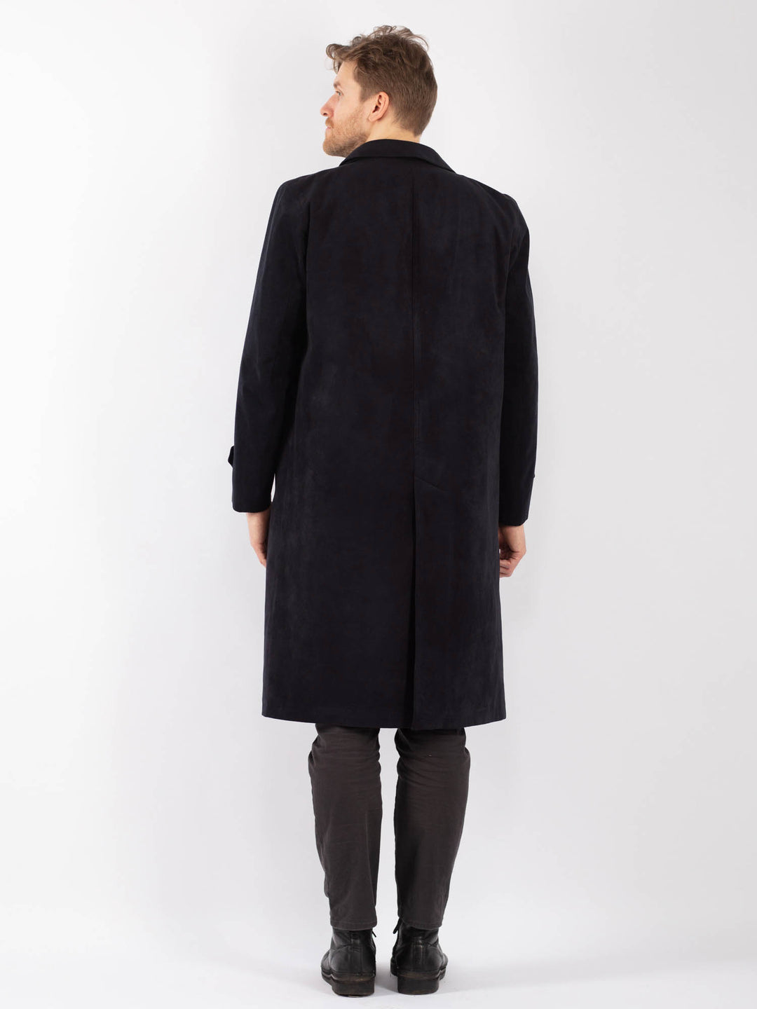 Vintage 70's Men Mac Coat in BlackZ1257