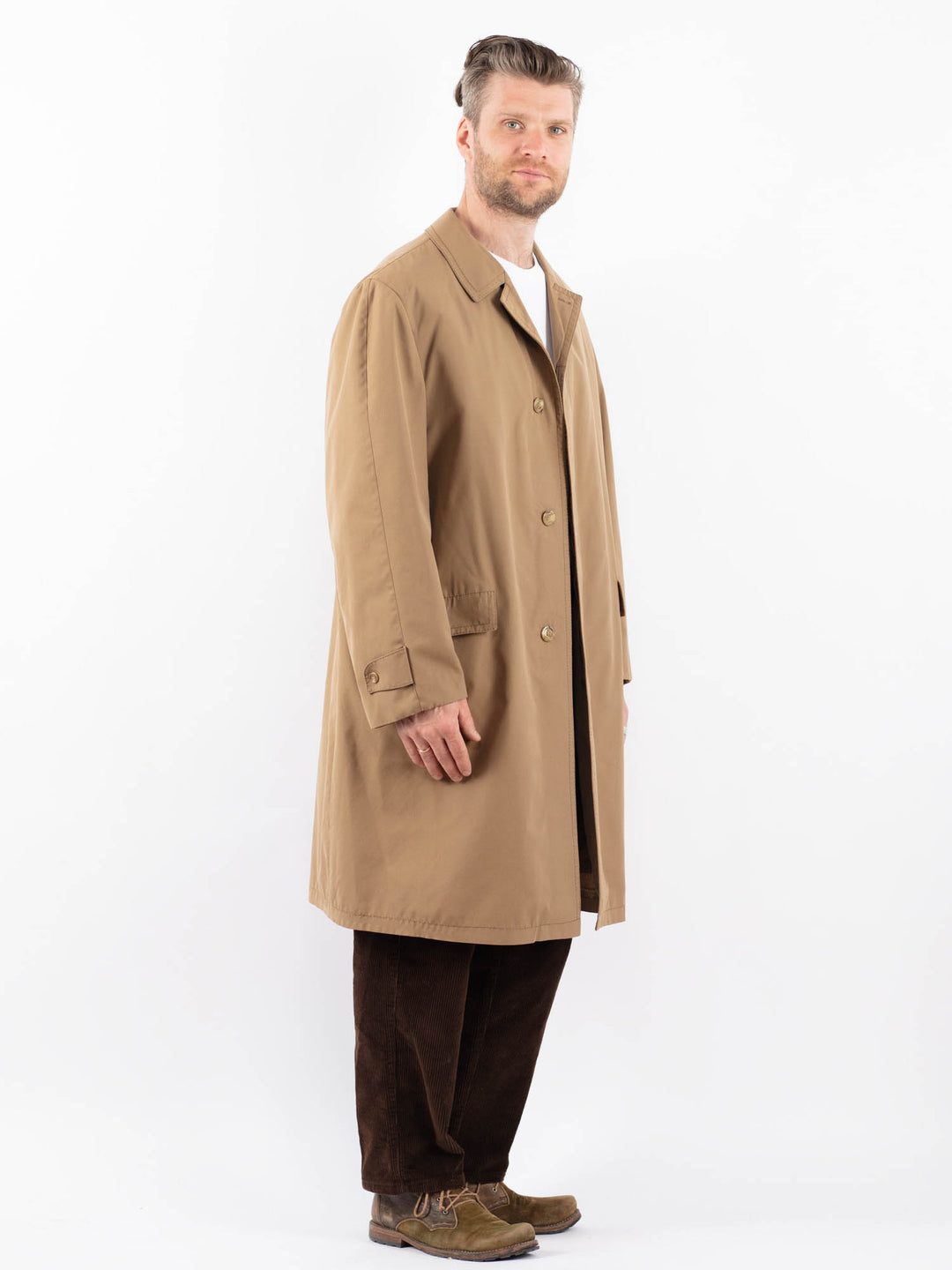 Vintage 70's Men Mac Coat in BeigeZ1661