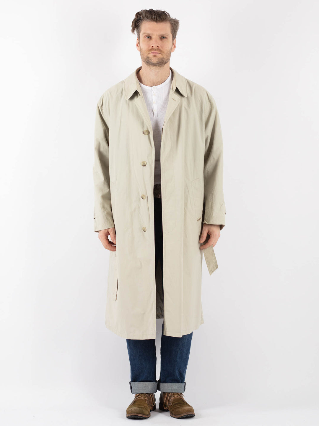 Vintage 70's Men Mac Coat in BeigeZ1240